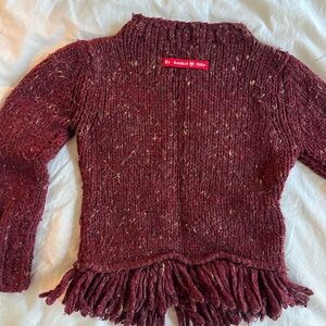Kookai Fringe sweater red marl